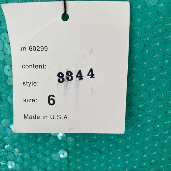 Vintage Chetta B Sherrie Bloom Peter Noviello Green Sequin two piece skirt set 6 - Picture 5 of 12